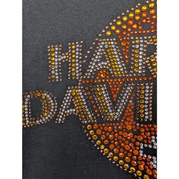 Harley Davidson Rhinestone Bling Silverton Tee Shirt - Picture 6 of 7